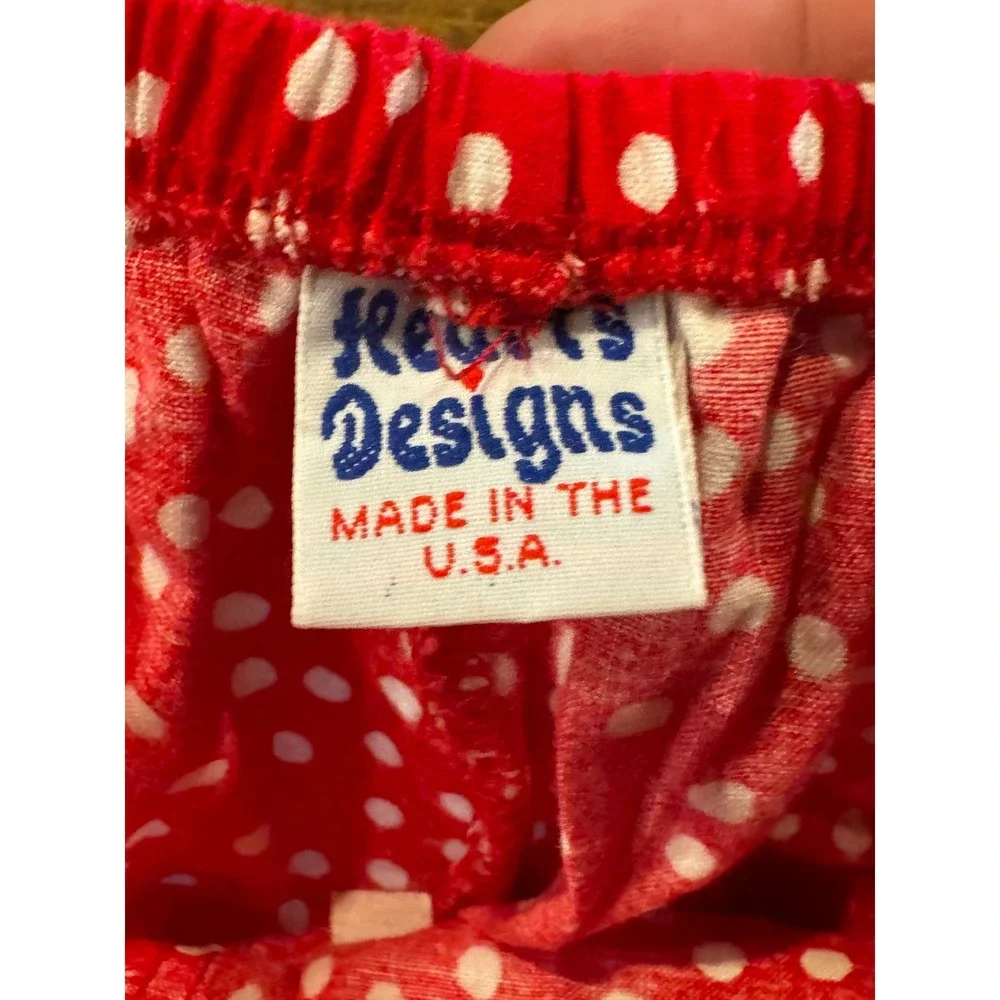Vintage 90s Hearts Designs USA‎ Patriotic 3T Bloomers Set Firecracker July 4th